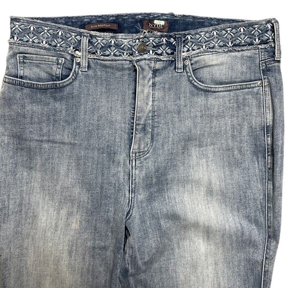 NYDJ Plus Size Light Wash Stretch Slim Bootcut LiftXTuck Raw Hem Jeans Size 14 - Picture 4 of 10